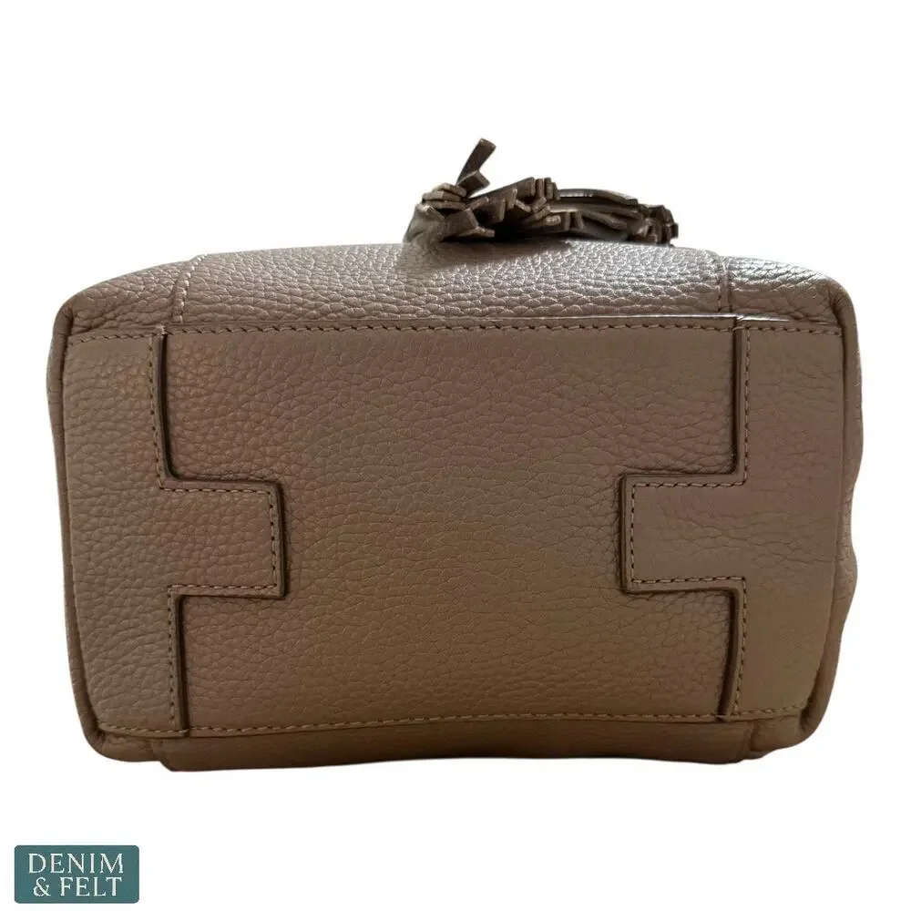 Tory Burch Sand McGraw Leather Backpack w/‎ Tassel Detail, Adjustable Straps